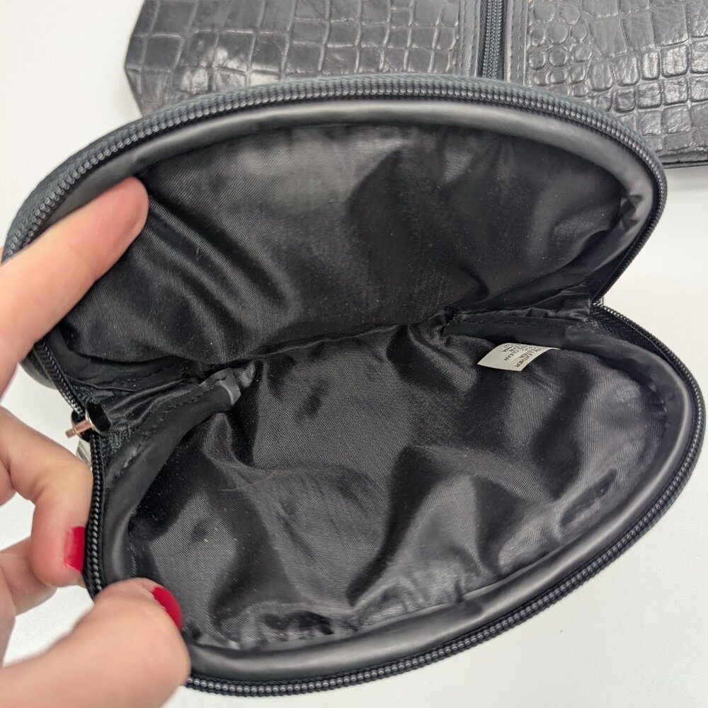 80% Patchwork Black Leather Double Strap Handbag … - image 5